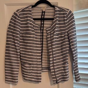 J. Crew Navy and White Striped Blazer